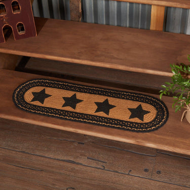 Farmhouse Jute Stair Tread Stencil Stars Oval Latex 8.5x27 VHC Brands - The Fox Decor